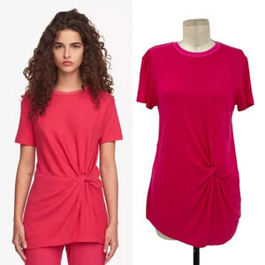 Rag and Bone Marina Crewneck‎ Short-Sleeve Drape Tee Hot Pink Size Small